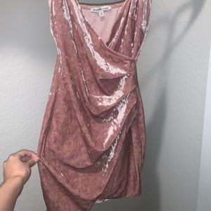 Pink velvet dress